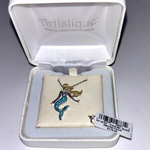 NEW Sterling Silver Mermaid Necklace with Swarovski Elements